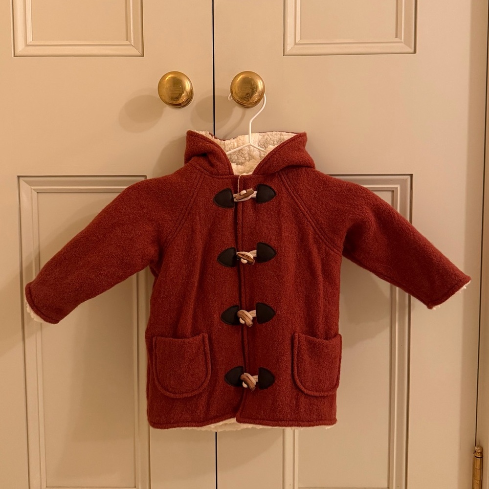 KLEINE SCHOBBEJAK boiled wool toddler sherpa coat